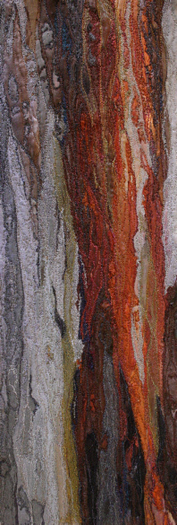 Rock face, Tilberthwaite Quarry near Coniston1 (12x36cms) by textile artist Mary Taylor SOLD